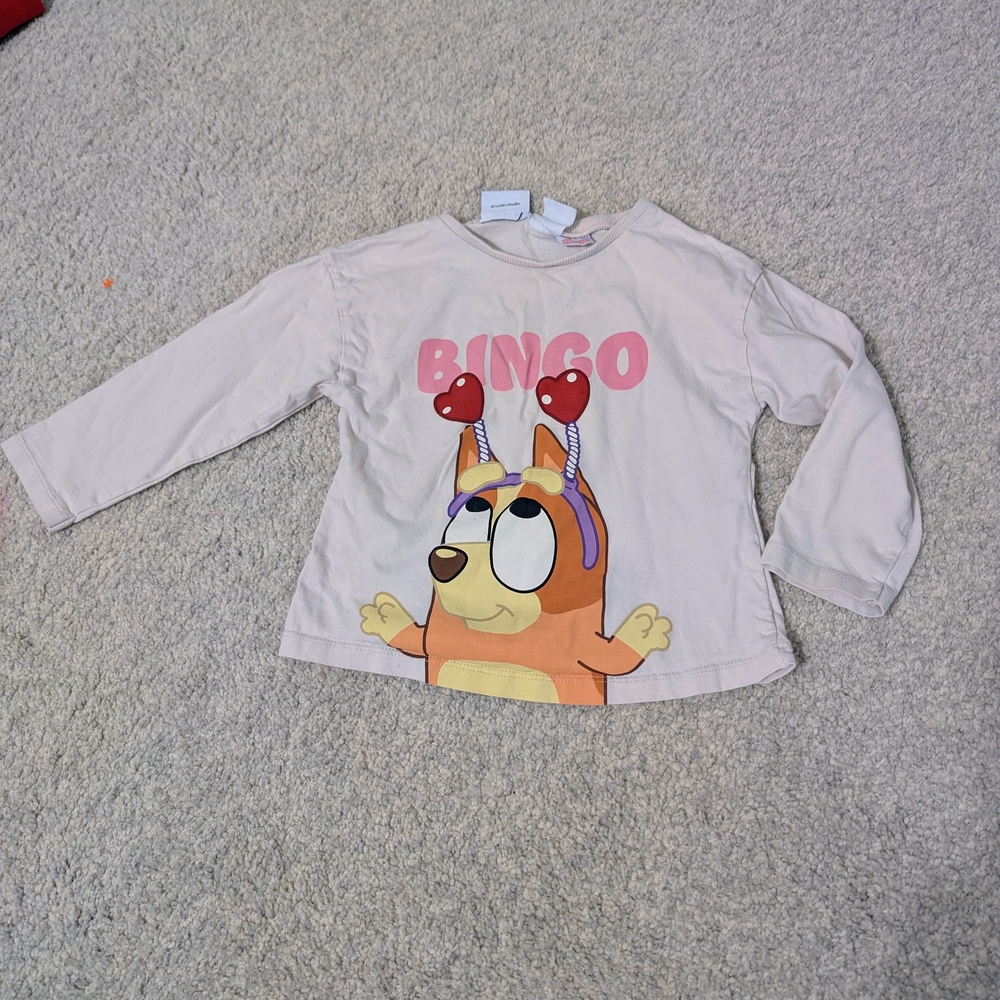 Zara Kids Cream Bingo Long Sleeve Tee